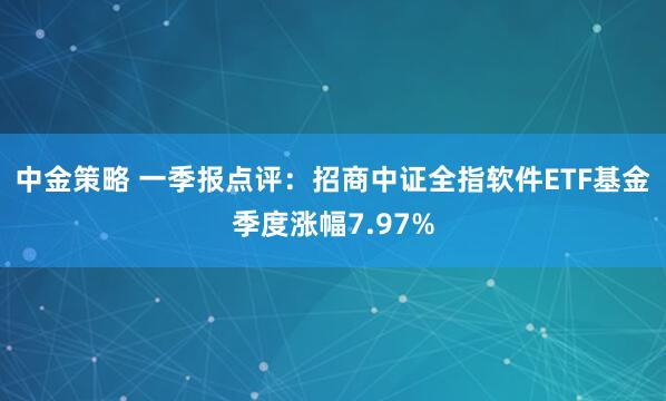 中金策略 一季报点评：招商中证全指软件ETF基金季度涨幅7.97%